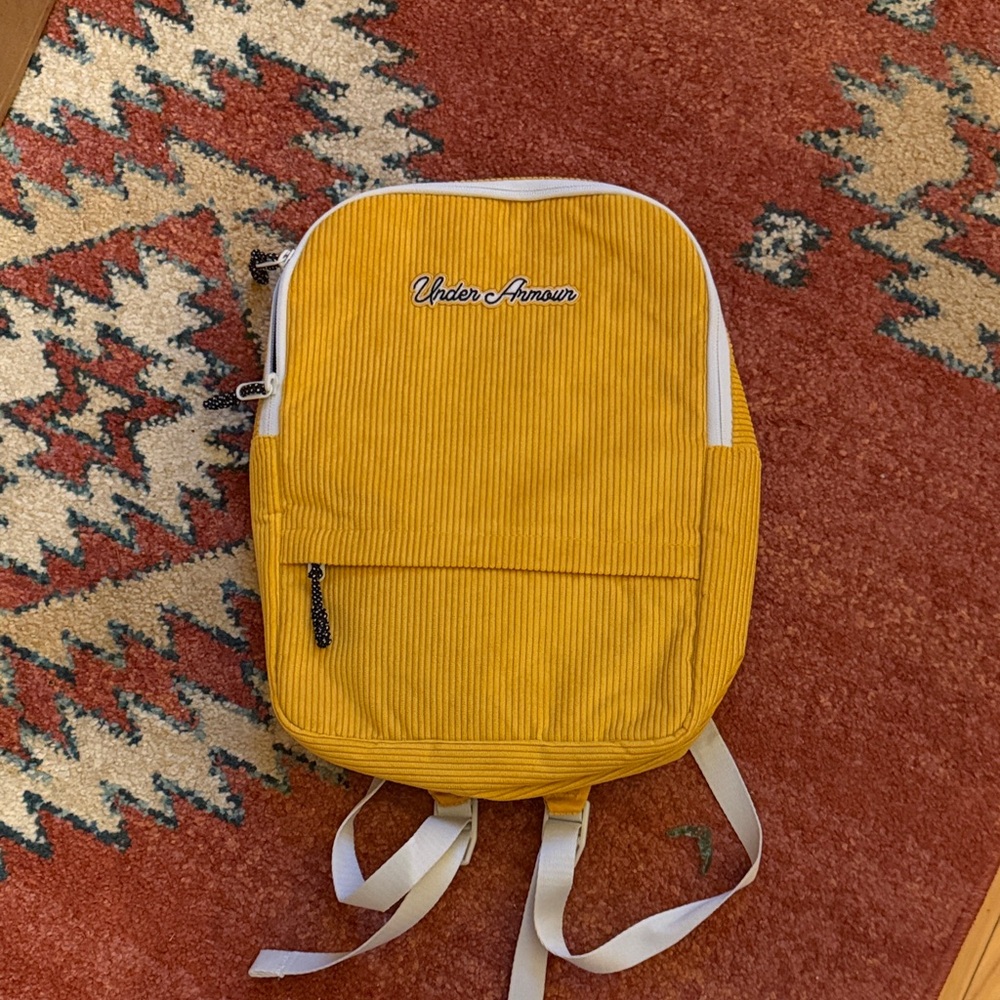Under Armour Mustard Backpack with White Accents